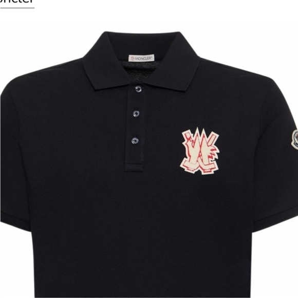 Men’s Moncler cotton pique polo shirt. Black size XXL. - Picture 2 of 14